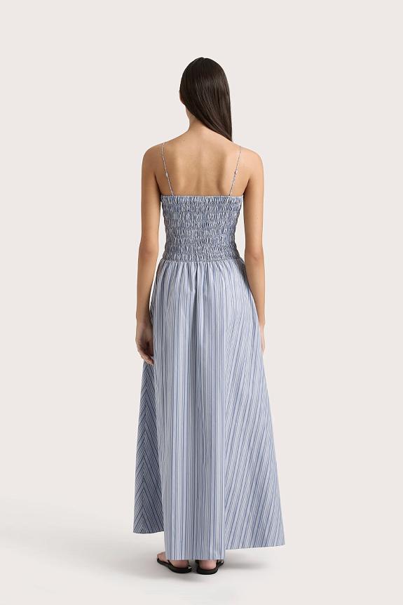 Faithfull The Brand Lida Maxi Dress Blue Stripe 